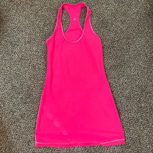 LULULEMON || hot pink long workout too tank 8